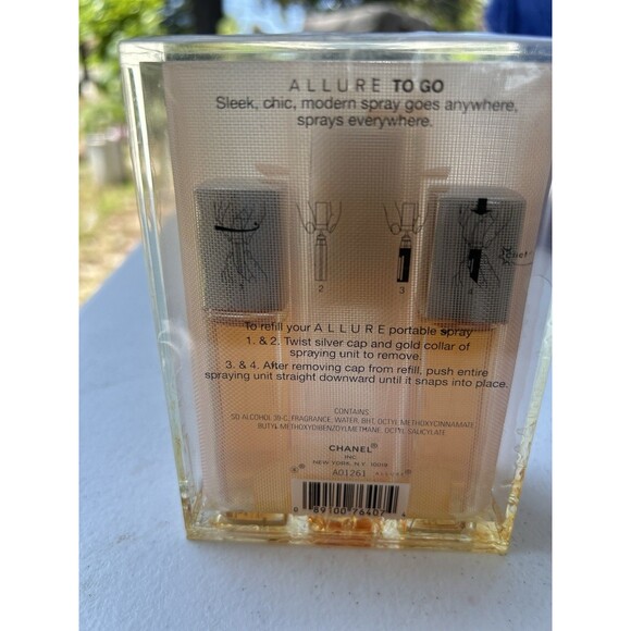 Chanel Allure Eau De Toilette 0.5 Fl Oz 15ml ×2 Travel Set With case - Picture 3 of 8